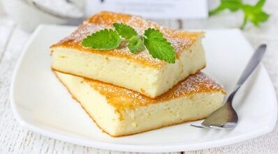 Casserole cottage cheese for gout